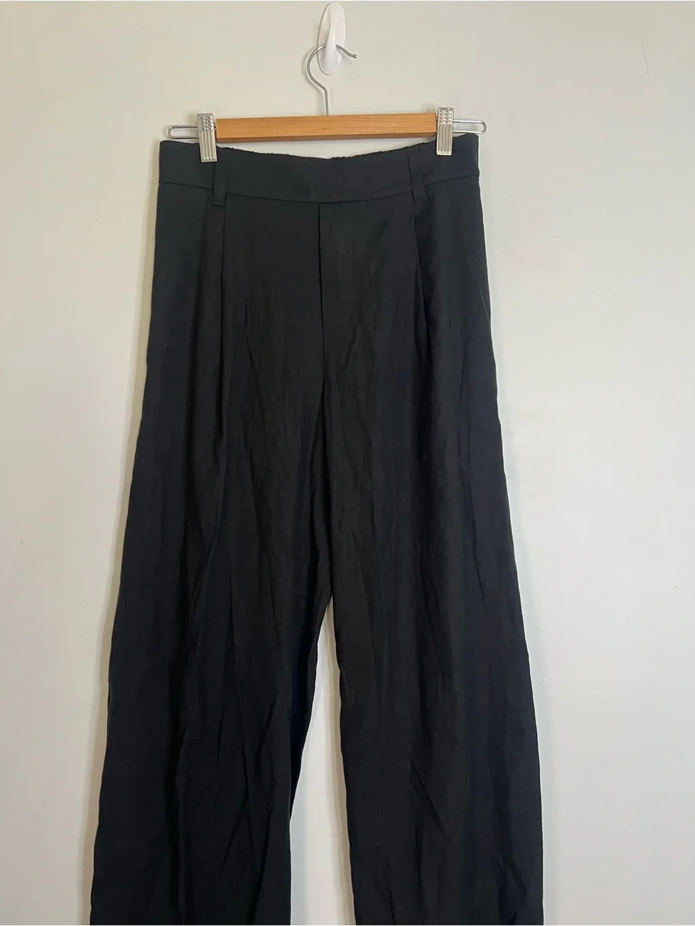 Vince Linen Blend Black Wide-Leg Pants - Women size xsmall